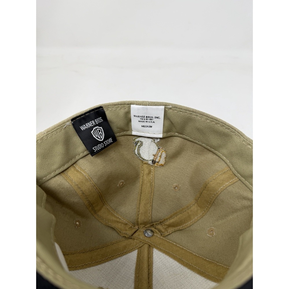 Vintage 1996 Warner Bros Marvin the Martian Hat Khaki Black Made in USA Medium - Picture 8 of 9